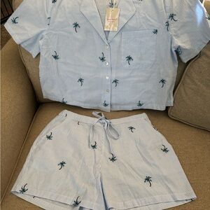 Tommy Bahama Blue and White Pajama Set
